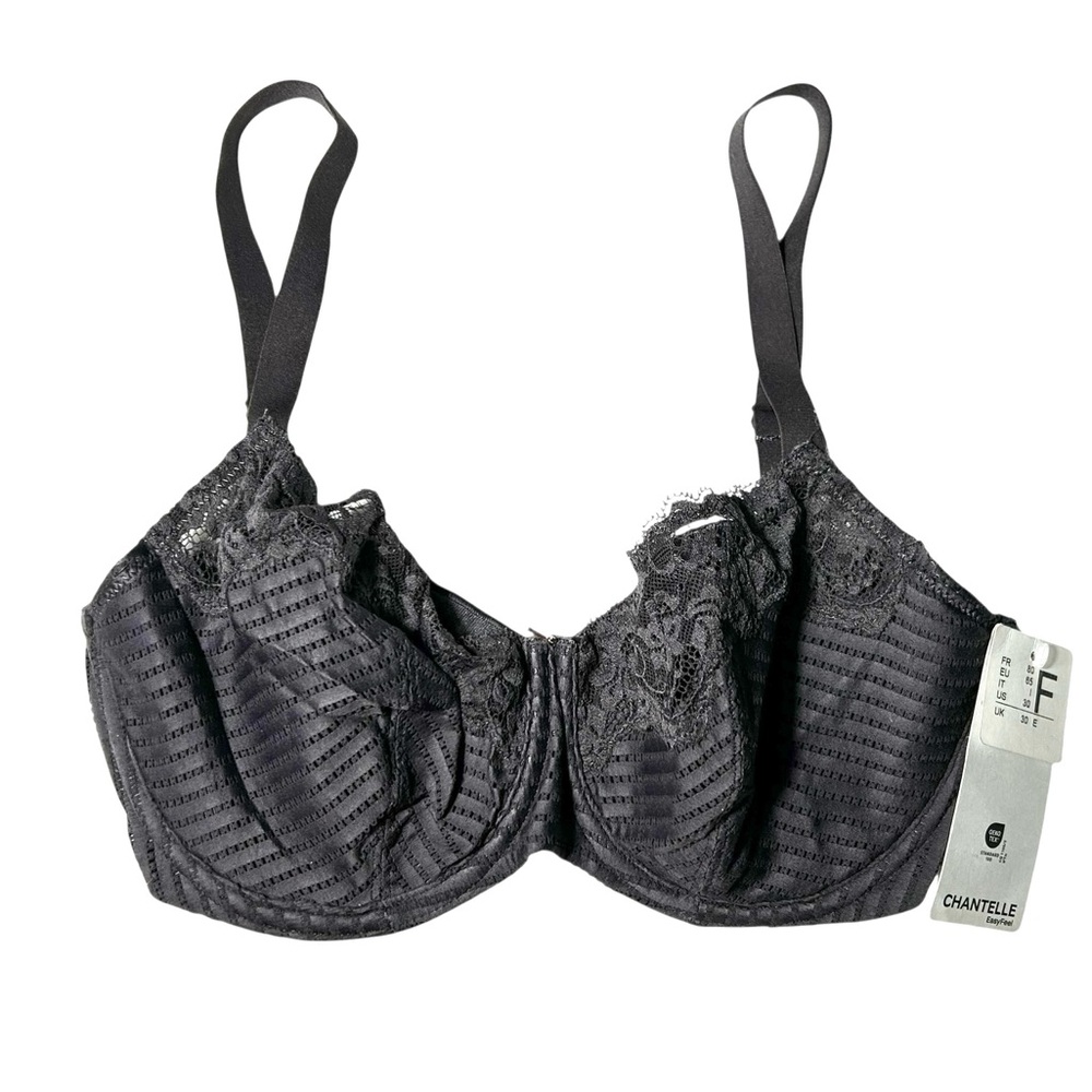 CHANTELLE full bust 30DDD charcoal grey underwire bra NWT